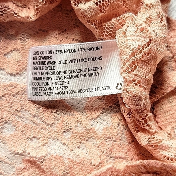 MOSSIMO Supply Co Target Dusty Rose Pink Lace Flowy Top Blouse S Small Mint Cond - Picture 6 of 7